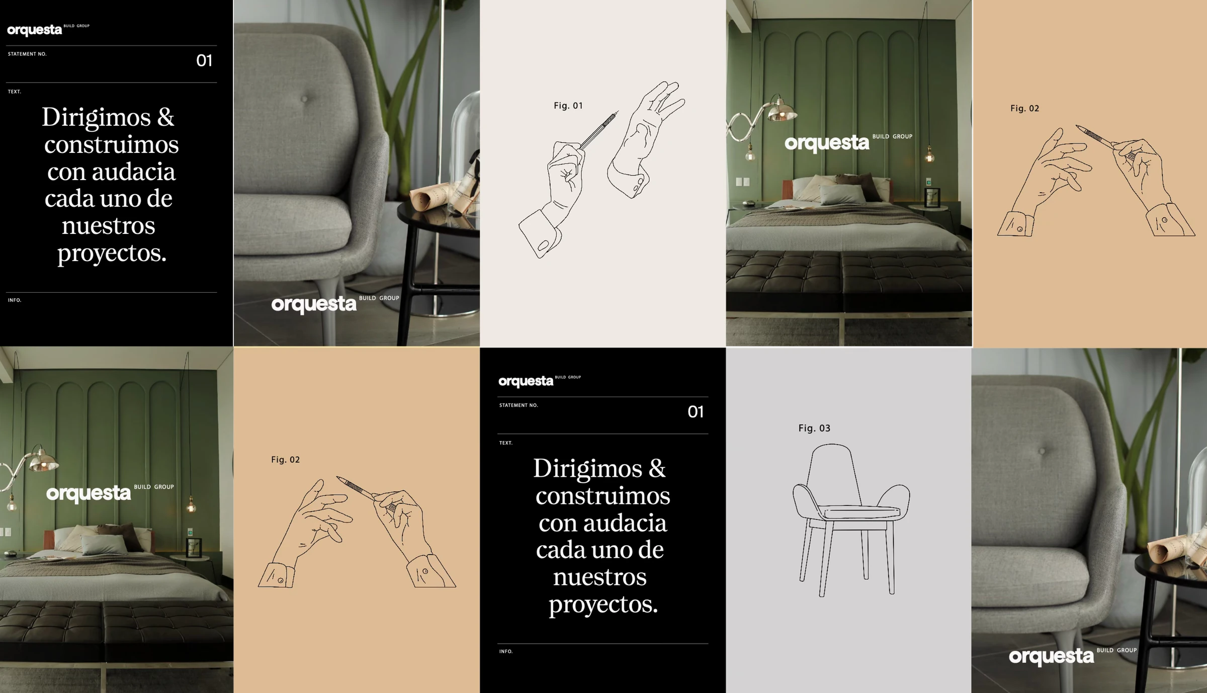 Orquesta — brand identity collage